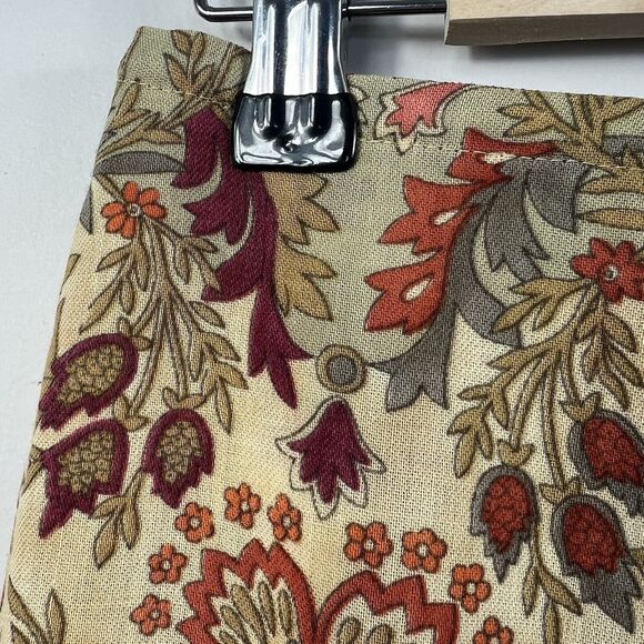 Talbots Vintage Tan Orange Floral Wrap Long Skirt Size 2 Wool - Picture 3 of 16